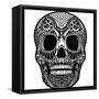 Skull Ornament-krasstin-Framed Stretched Canvas