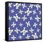 Skull Pattern Blue-Erin Clark-Framed Stretched Canvas