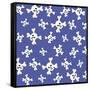 Skull Pattern Blue-Erin Clark-Framed Stretched Canvas