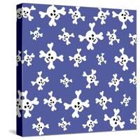 Skull Pattern Blue-Erin Clark-Stretched Canvas