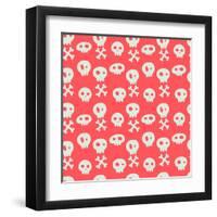 Skull Pattern.-TashaNatasha-Framed Art Print