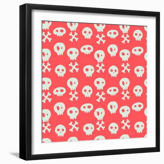 Skull Pattern.-TashaNatasha-Framed Art Print