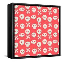 Skull Pattern.-TashaNatasha-Framed Stretched Canvas