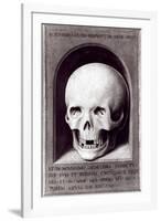 Skull, Right Hand Panel Reverse from the Triptych of Earthly Vanity and Divine Salvation, c.1485-Hans Memling-Framed Giclee Print