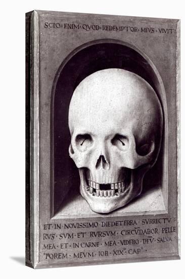 Skull, Right Hand Panel Reverse from the Triptych of Earthly Vanity and Divine Salvation, c.1485-Hans Memling-Stretched Canvas