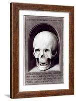 Skull, Right Hand Panel Reverse from the Triptych of Earthly Vanity and Divine Salvation, c.1485-Hans Memling-Framed Giclee Print