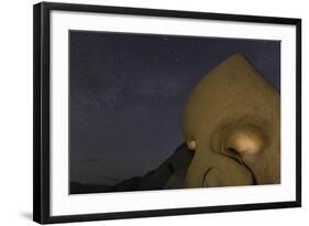 Skull Rock Lit Up at Night in Joshua Tree NP, California, USA-Chuck Haney-Framed Photographic Print