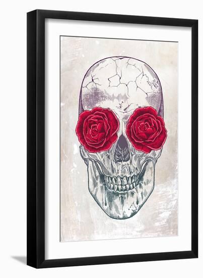 Skull & Roses-Rachel Caldwell-Framed Art Print