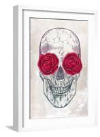 Skull & Roses-Rachel Caldwell-Framed Art Print