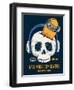 Skull, Skateboard, Vector Design Work-braingraph-Framed Art Print