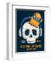 Skull, Skateboard, Vector Design Work-braingraph-Framed Art Print