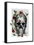 Skull Vines and Flowers-Fab Funky-Framed Stretched Canvas