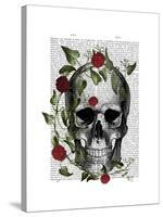 Skull Vines and Flowers-Fab Funky-Stretched Canvas