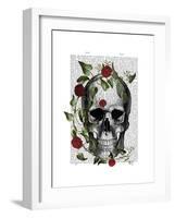 Skull Vines and Flowers-Fab Funky-Framed Art Print