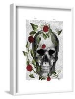 Skull Vines and Flowers-Fab Funky-Framed Art Print