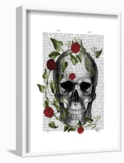 Skull Vines and Flowers-Fab Funky-Framed Art Print