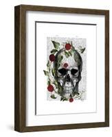 Skull Vines and Flowers-Fab Funky-Framed Art Print