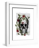 Skull Vines and Flowers-Fab Funky-Framed Art Print