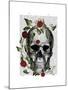 Skull Vines and Flowers-Fab Funky-Mounted Art Print