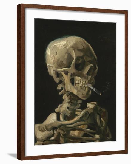 Skull With A Burning Cigarette-Vincent Van Gogh-Framed Art Print