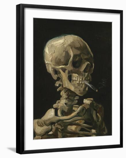 Skull With A Burning Cigarette-Vincent Van Gogh-Framed Art Print