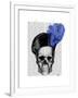 Skull with Blue Hat-Fab Funky-Framed Art Print