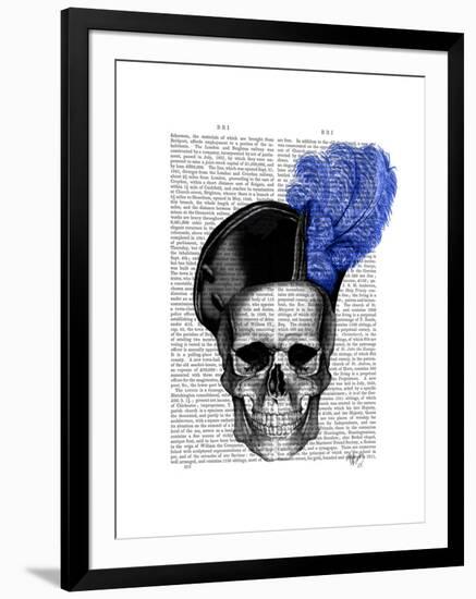 Skull with Blue Hat-Fab Funky-Framed Art Print