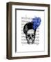 Skull with Blue Hat-Fab Funky-Framed Art Print