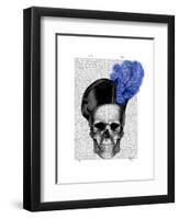 Skull with Blue Hat-Fab Funky-Framed Art Print