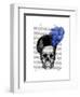 Skull with Blue Hat-Fab Funky-Framed Art Print