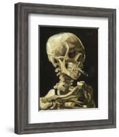 Skull with Burning Cigarette-Vincent van Gogh-Framed Art Print