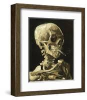 Skull with Burning Cigarette-Vincent van Gogh-Framed Art Print