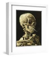 Skull with Burning Cigarette-Vincent van Gogh-Framed Art Print