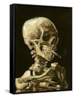 Skull with Burning Cigarette-Vincent van Gogh-Framed Stretched Canvas