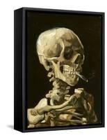 Skull with Burning Cigarette-Vincent van Gogh-Framed Stretched Canvas