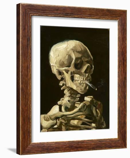 Skull with Burning Cigarette-Vincent van Gogh-Framed Art Print