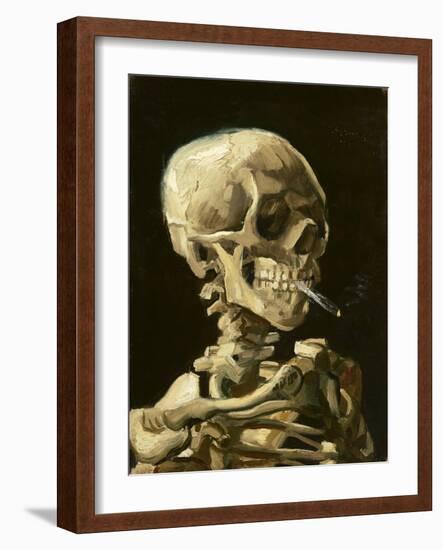 Skull with Burning Cigarette-Vincent van Gogh-Framed Art Print