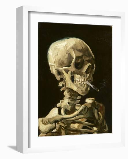 Skull with Burning Cigarette-Vincent van Gogh-Framed Art Print