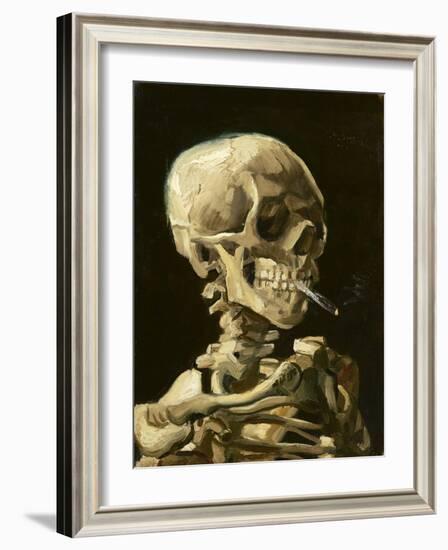 Skull with Burning Cigarette-Vincent van Gogh-Framed Art Print