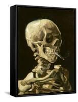 Skull with Burning Cigarette-Vincent van Gogh-Framed Stretched Canvas