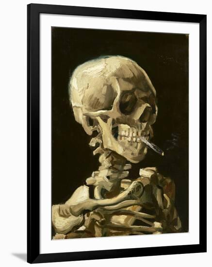 Skull with Burning Cigarette-Vincent van Gogh-Framed Art Print