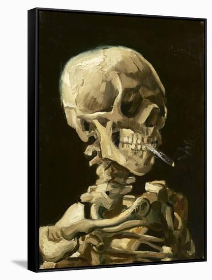 Skull with Burning Cigarette-Vincent van Gogh-Framed Stretched Canvas