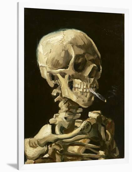 Skull with Burning Cigarette-Vincent van Gogh-Framed Art Print