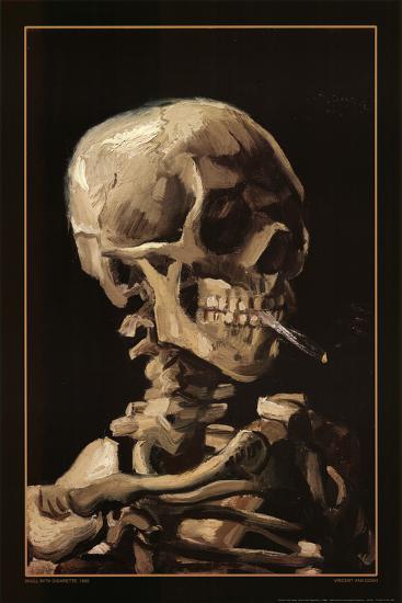 Skull With Cigarette, 1885-Vincent van Gogh-Lamina Framed Poster