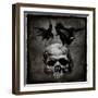 Skull with Crows-Martin Wagner-Framed Art Print