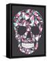 Skull With Geometric Pattern-cherry blossom girl-Framed Stretched Canvas