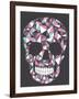 Skull With Geometric Pattern-cherry blossom girl-Framed Art Print