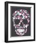 Skull With Geometric Pattern-cherry blossom girl-Framed Art Print