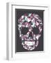 Skull With Geometric Pattern-cherry blossom girl-Framed Art Print