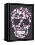 Skull With Geometric Pattern-cherry blossom girl-Framed Stretched Canvas